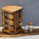Wooden & Glass Spices Set 12 pieces with Wooden Stand
